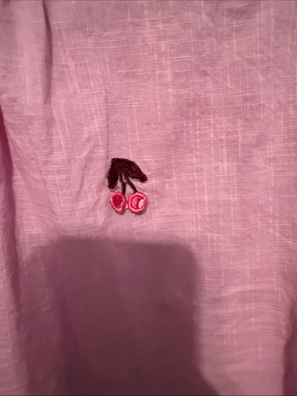 Maeve for Anthropologie Lilac Pink Button-Down Shirt with Cherry Embroidery - Picture 7 of 9